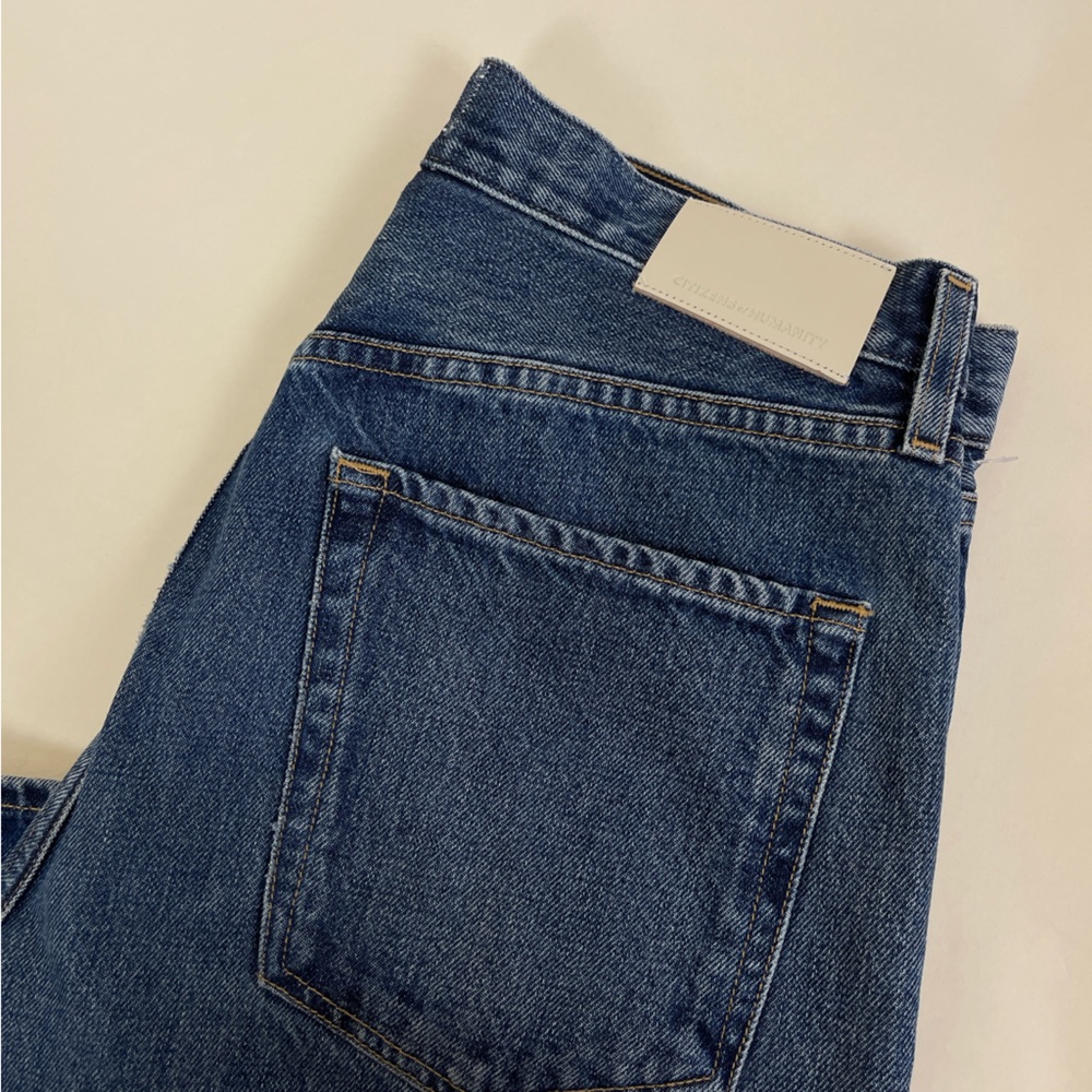 Citizens of Humanity Gaucho Vintage Wide Leg Cropped Jeans in Oasis Blue Denim - Picture 9 of 10